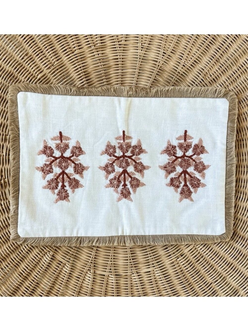 Serena & Lily Morningside Pillow Cover (SAMPLE/NO TAGS)(12”x18”)-Terracotta Red